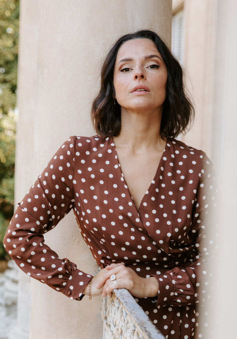 Poplin viscose Lunares - by 10cm