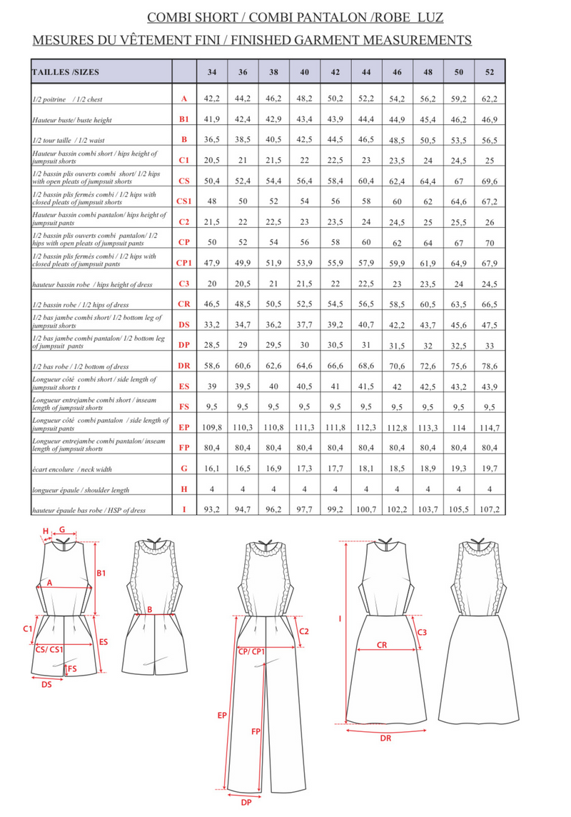 Luz Dress Playsuit Paper Sewing Pattern