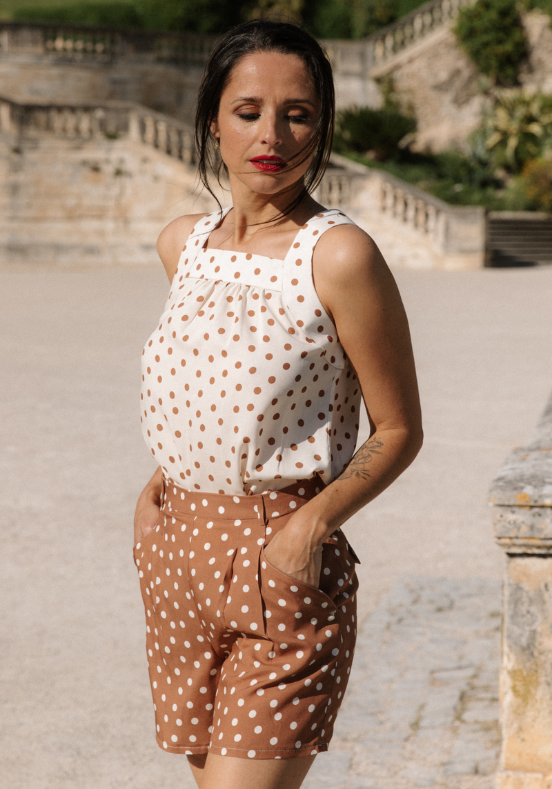 Poplin viscose Lunares - by 10cm