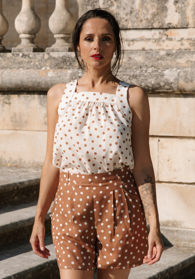 Poplin viscose Lunares - by 10cm
