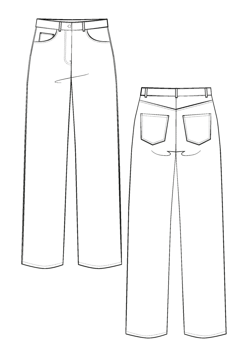 Worn Jeans Sewing Pattern - Paper Pattern – Maison Fauve UK