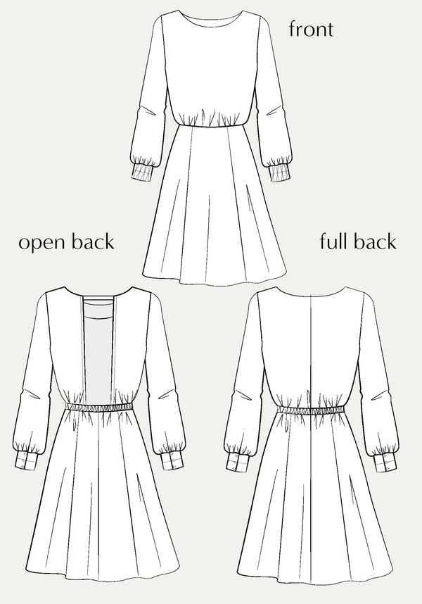 Primrose Dress PDF Sewing Pattern (A0, A4 and US letter, videoprojection)