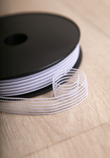 Elastic Gathering Ribbon – black or White 15 mm