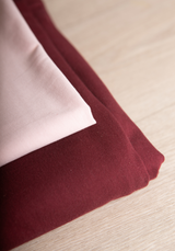 Soft jersey 100 % cotton - Burgundy and powder pink