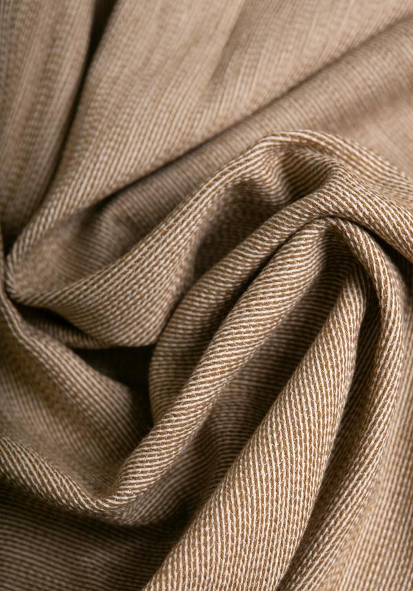 Mini Chevron Camel Cotton Jacquard Fabric