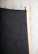 Wool Herringbone Tweed Fabric - Black