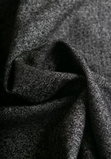 Wool Herringbone Tweed Fabric - Black