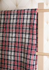 Tartan Bouclé Tweed Fabric - Wool & Cotton -by 10 cm