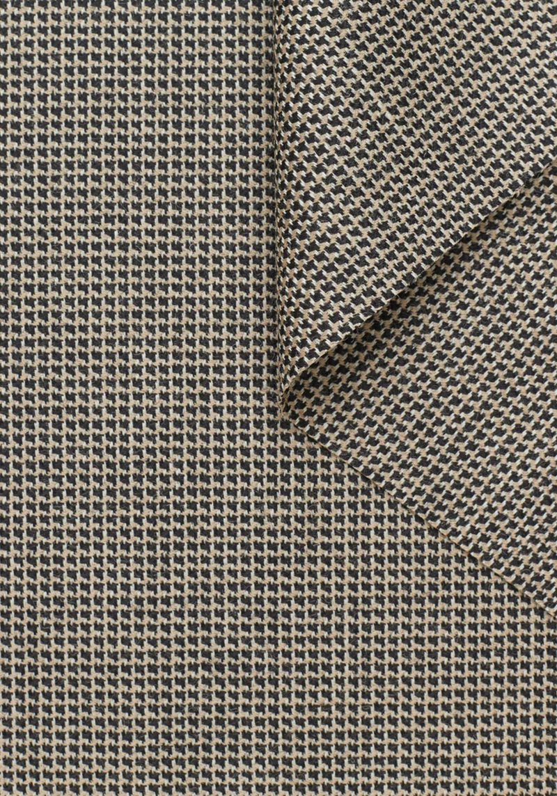Wool Tweed Fabric – 100% Virgin Wool – Brown Check