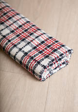 Tartan Bouclé Tweed Fabric - Wool & Cotton -by 10 cm