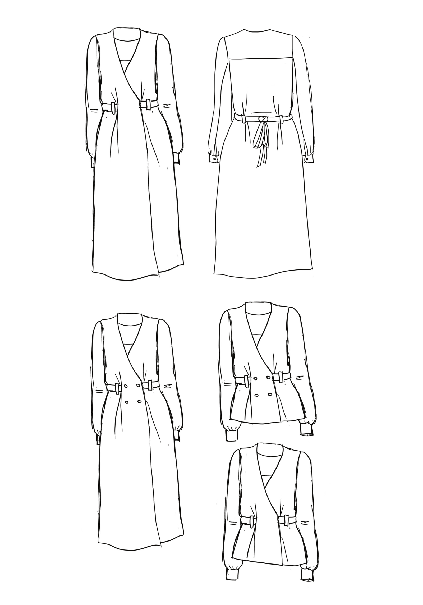 knee length dresses for ladies Soho Wrap Dress PDF Pattern (A0, A3, A4 and US letter) – Maison Fauve UK