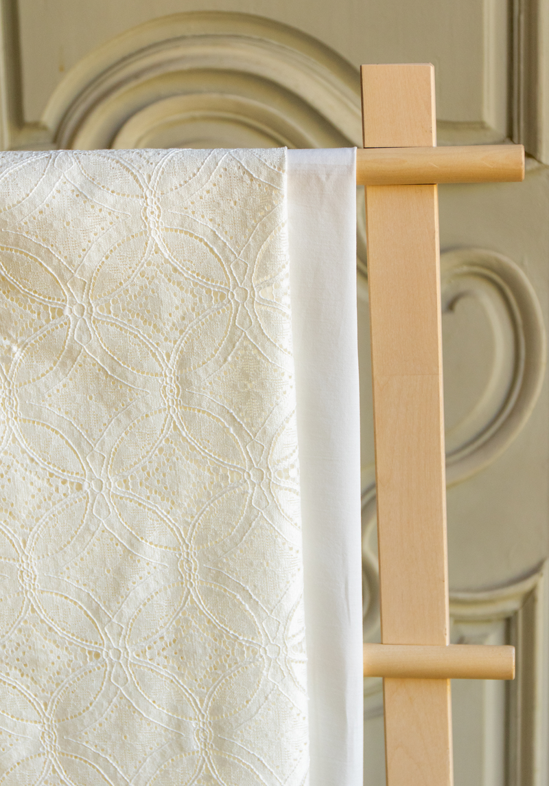 Ecru Cotton Voile Fabric - by 10 cm