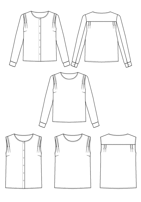 Bellini Blouse PDF Sewing Pattern (A0, A4 and US letter, videoprojection)