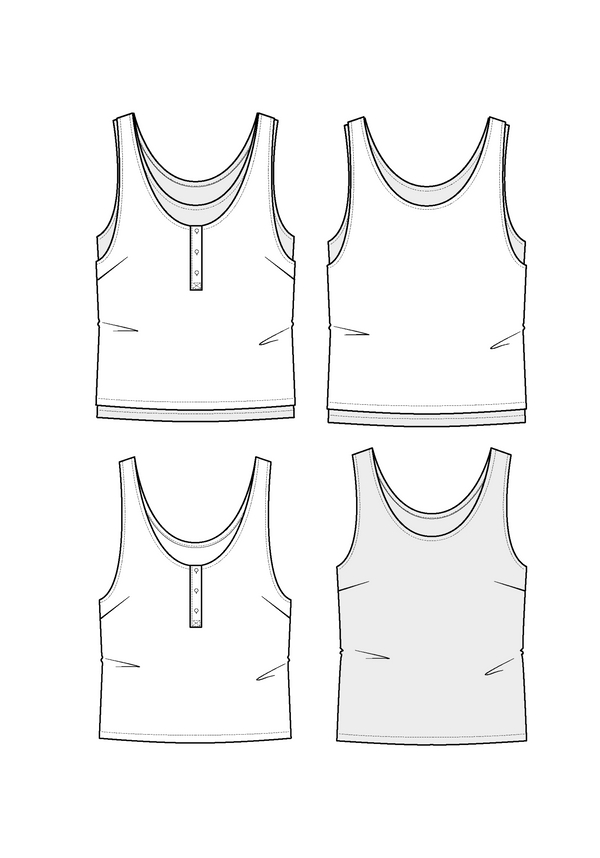 Spritz Tank Top Duo PDF Sewing Pattern (A0, A4 and US letter, videoprojection)
