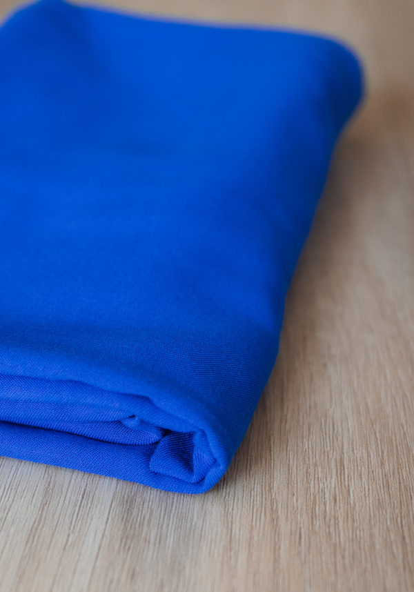 Cobalt Bleu Plain Viscose Fabric - per 10 cm