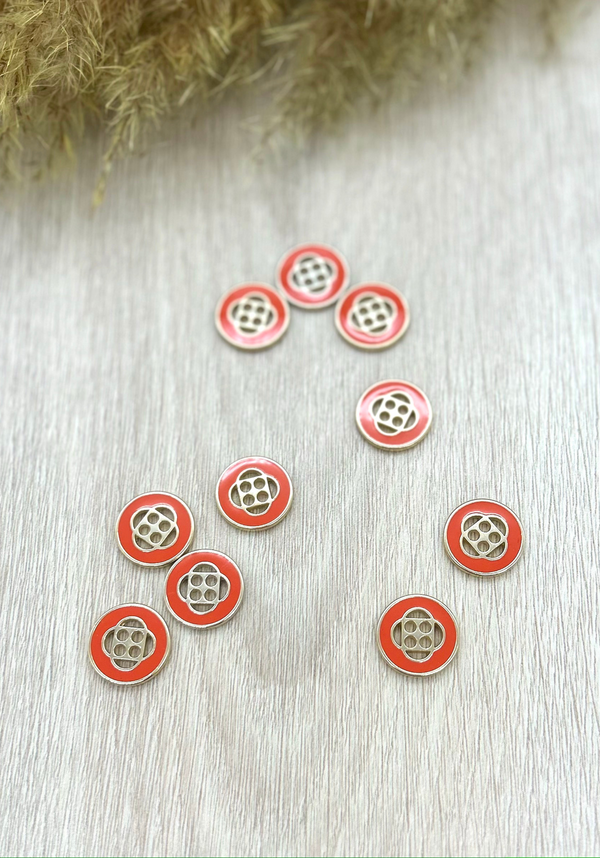 Corail Poppy Button 15 and 18 mm