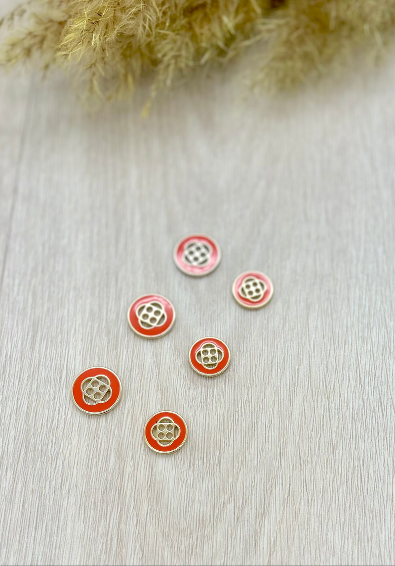 Corail Poppy Button 15 and 18 mm