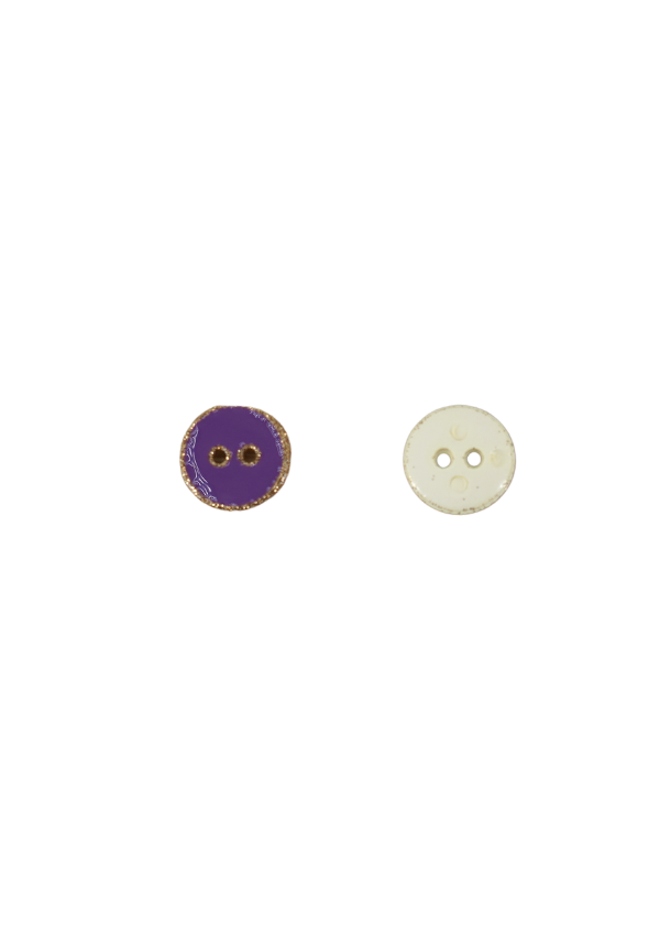Ultra Violet Button with Gold Glitter 12 mm