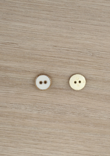 Blanc Button with Gold Glitter 12 mm