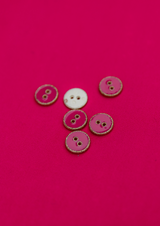 Rose Shocking Button with Gold Glitter 12 mm