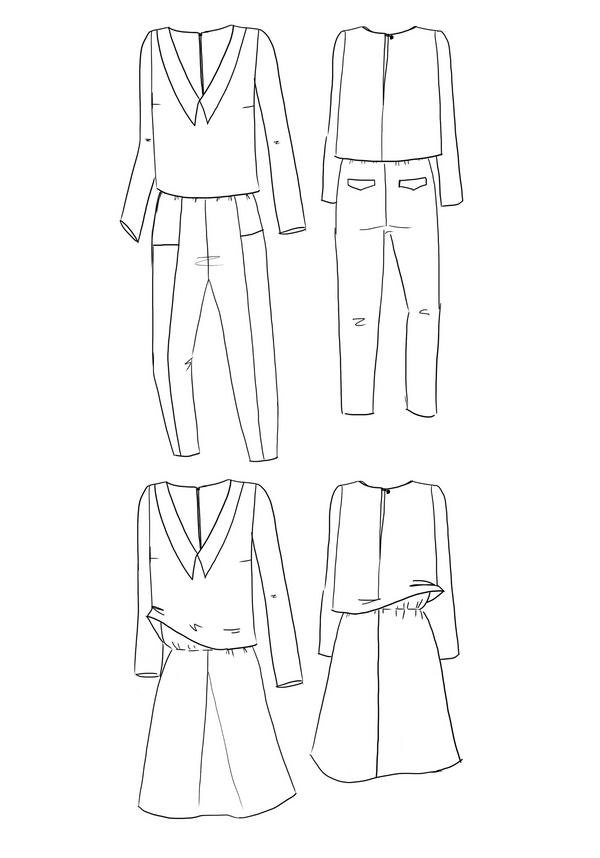 Faye Jumpsuit / Dress PDF Sewing Pattern  (A4, A3, A0 and US letter)