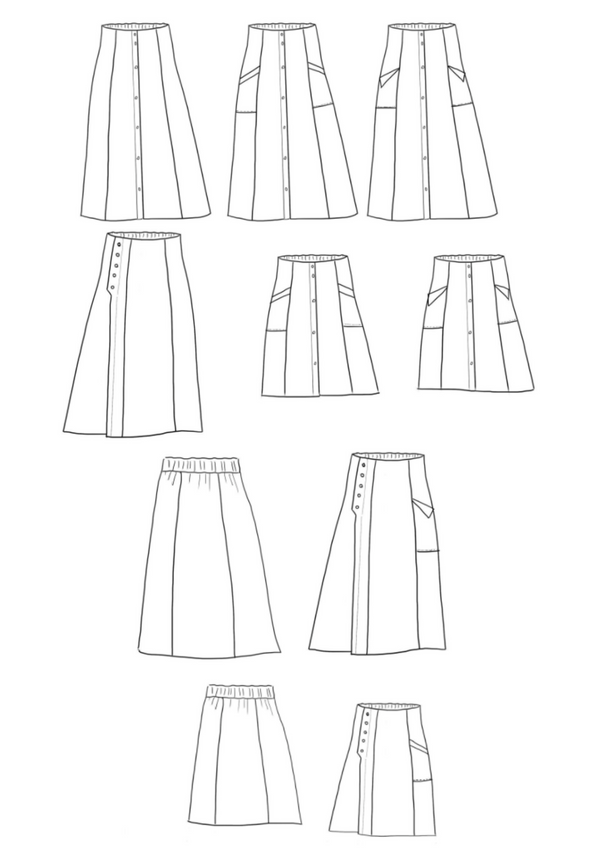 Kim Skirt PDF Sewing Pattern (A4, A3, A0 and US letter)