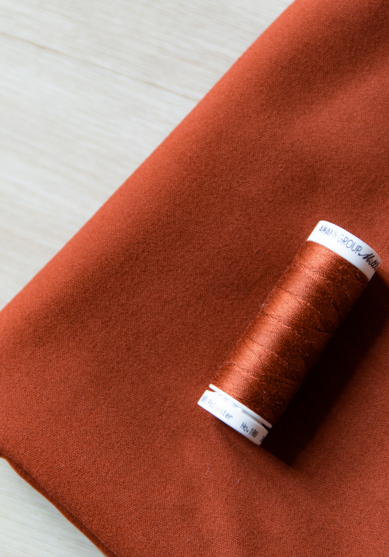 Acajou Cotton Sateen Fabric - by 10 cm